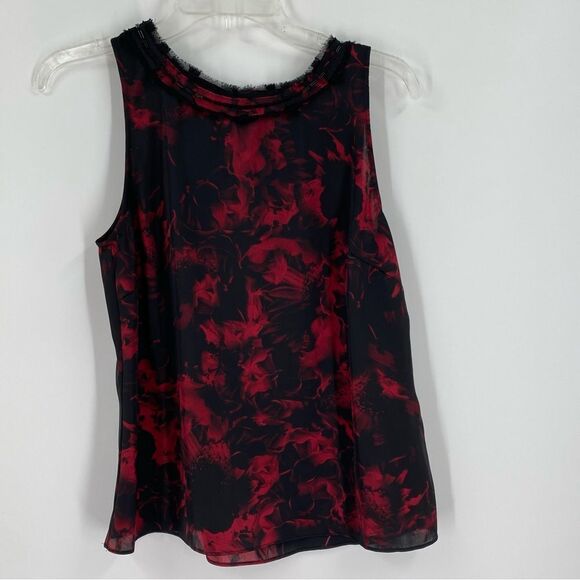 Dana Buchman Women’s Round Neck Black and Red Sleeveless Blouse size S - Picture 1 of 3